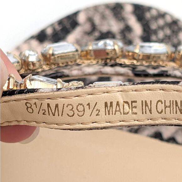 Jessica Simpson Jaycin Heel Sandal Women's Black/White Size US8.5M EU39.5 - Picture 8 of 10